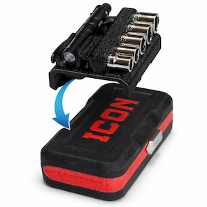 Harbor Freight Icon Meme Tool Mini Ratcher EDC Attachment-6pc Sockets, Flashlight, Knipex Pliers, Compact and Essential. Tools Not Included