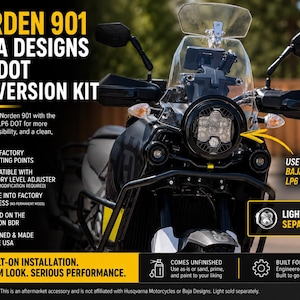 Norden 901 Baja Designs LP6 DOT Conversion Kit | Husqvarna Norden 901 Headlight Upgrade | OEM Style Mount. Light Not Included