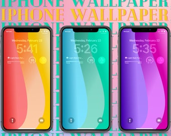 3x iPhone Wallpaper | Minimalist Gradient iPhone Wallpaper | Blue/Green, Red/Orange, Purple
