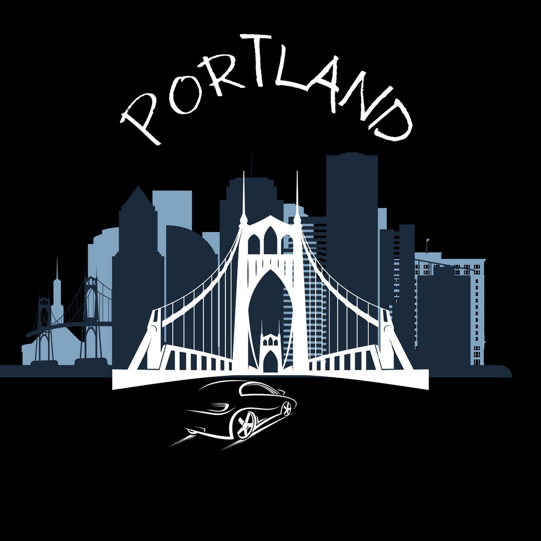 Printable Portland Cityscape and Bridge Digital Download Five Sizes - Etsy