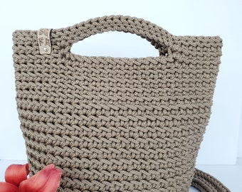 Crochet Tote Bag is trendy stylish roomy sturdy high quality perfect for daily use.