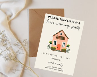Housewarming Party Invitation Template: Editable Canva Design (Digital Download)
