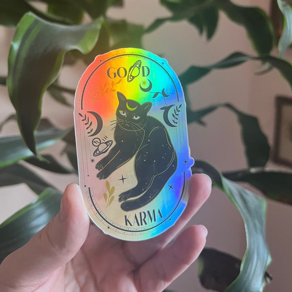 Good Karma Kitty Holographic Sticker - 2 pack