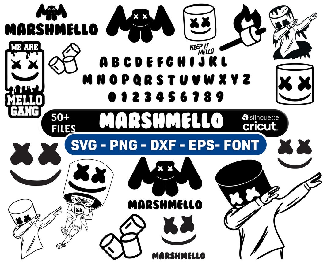 Marshmallow Svg Dj Marshmello Svg for Cricut Marshmello Etsy