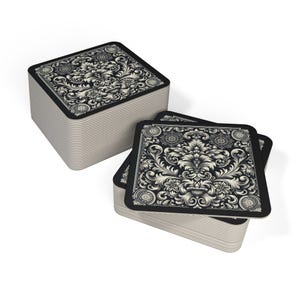 Elegant Black and White Coasters Set