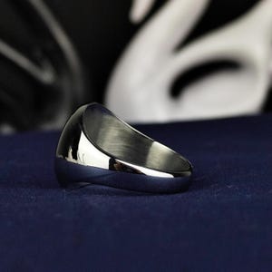 Custom Oval Signet Ring: Engraved Logo, Sterling Silver or Gold - Etsy