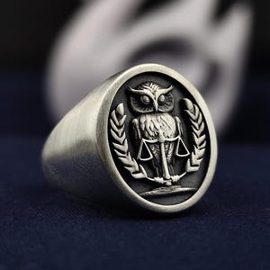 Sterling Silver 3D Owl Ring: Handcrafted Nature Jewelry
