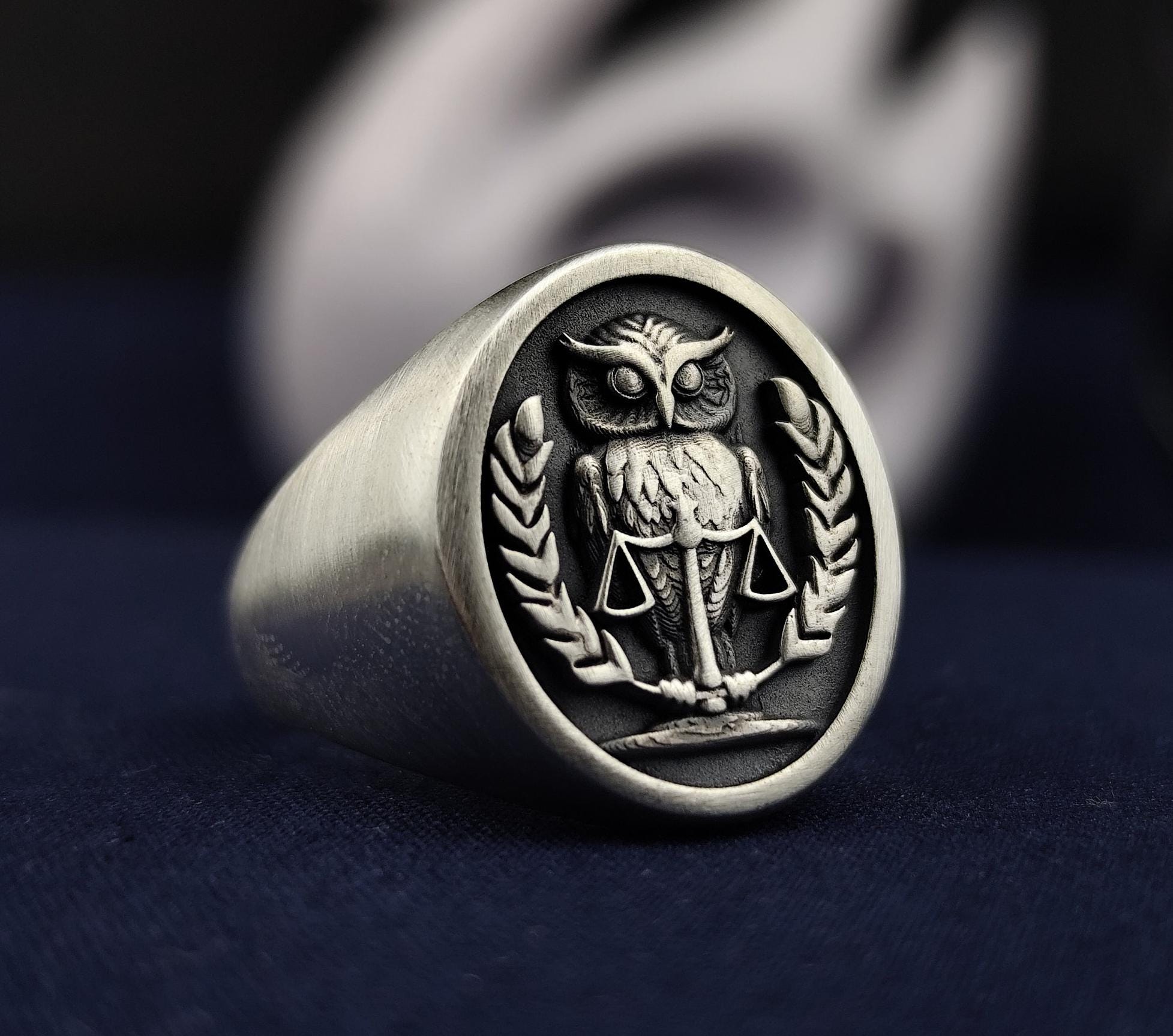 Sterling Silver 3D Owl Ring for Men and Women • Handcrafted Nature Inspired Statement Ring &bul
