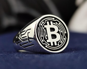 Silver Bitcoin Ring – Elegant Crypto Jewelry for Blockchain Enthusiasts and Investors