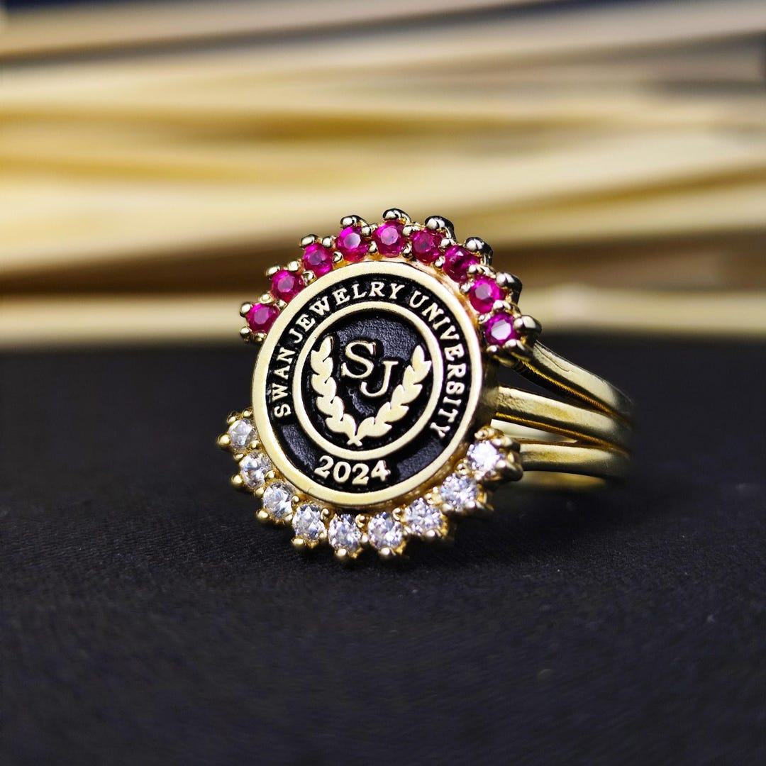 Gold Plated University Ring: Custom College Alumni Jewelry - Etsy