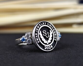 Women University ring, Women school ring, women collage ring, Graduation Rings for her , Woman graduation rings, university ring for her