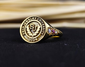 university ring, college ring, graduation ring, class ring, graduation gift, personalized ring, high school ring, school ring, signet ring