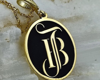Personalized Initial Necklace: Gold or Sterling Silver Custom Jewelry