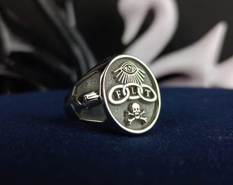 Independent Order of Odd Fellows Freemason Signet - Odd Fellows Symbol Ring - Fraternal Order Jewelry - Mens Silver Masonic Band - Freemason