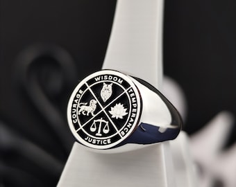 Handcrafted Wisdom Ring – Personalized Engraving Options – Custom Symbolic Jewelry in Gold or Silver