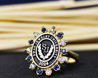 Women University ring, Women school ring, women collage ring, Graduation Rings for her , Woman graduation rings, university ring for her