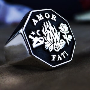 Amor Fati Ring - Custom Engraved Gold or Silver Inspirational Jewelry Gift