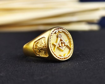 Anillo masónico de oro / anillo masónico / joyería masónica / anillo de logia masónica / Anillo masónico para hombres / Anillo masónico para mujeres / regalo para él