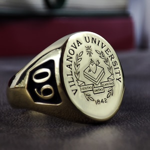 Custom University Signet Ring – Personalized Graduation Ring for Men & Women – Engraved Class Year and School Name