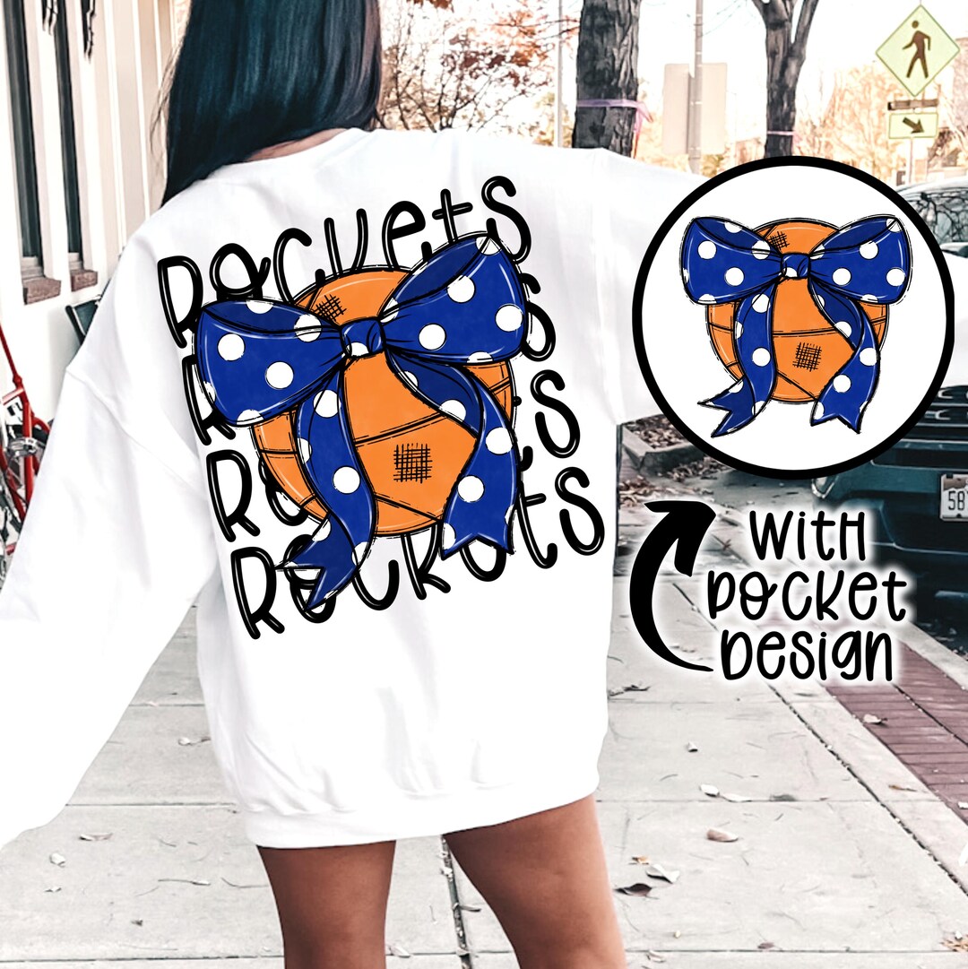 Rockets Coquette Basketball Png Coquette Bow Png Hand Drawn Basketball ...