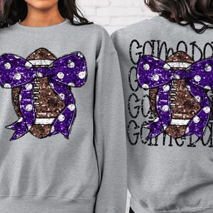 Game Day Purple Glitter Coquette Football png Coquette bow png Hand drawn Football png Digital Download Sublimation Purple Football Png