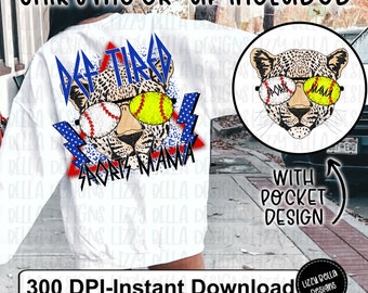Def Tired Sports Mama PNG, Trendy Png, Digital Download, Baseball Png, Tumbler Design, sublimation, Def Leopard Inspired Png
