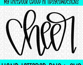 Cheer handbokstäver svg png-fil, maskot klippfil, handritat sportlag, digital nedladdning sublimering, handbokstäver SVG PNG-fil