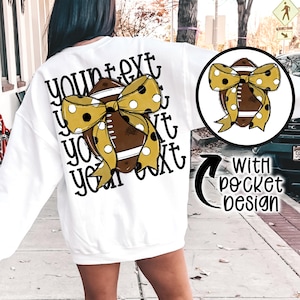 Custom Gold and Black Coquette football png Coquette bow png Hand drawn football Digital Download  Sublimation Gold/Black Football Png