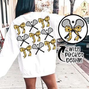 Lacrosse Coquette png Coquette bow png Hand drawn Lacrosse png Digital Download  Sublimation Gold and Black Lacrosse Png