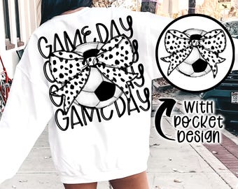 Game Day Coquette Soccer png Dalmatian Bow png Paint Strokes Soccer Hand drawn Soccer Ball png Digital Download  Sublimation