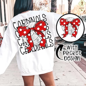 Cardinals Coquette Volleyball png Coquette bow png Hand drawn Volleyball png Digital Download Sublimation Red Volleyball Png