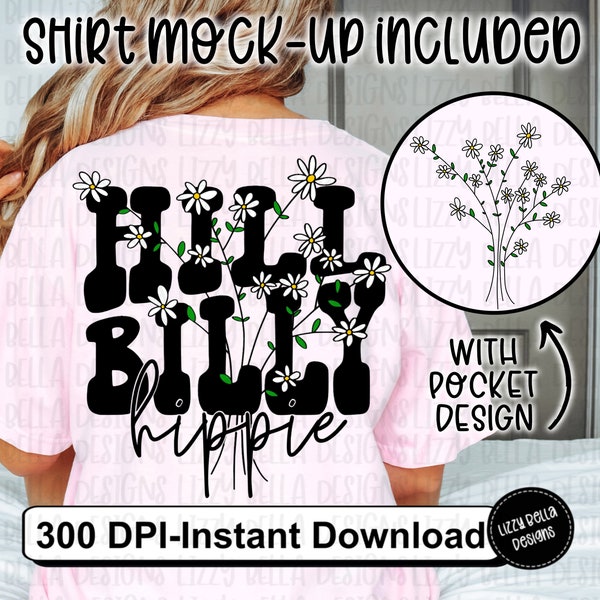 Hillbilly Hippie PNG, Sublimation PNG, Design Download, Sublimation Transfer, Retro Sublimation, Country Western, Country Music, Concert