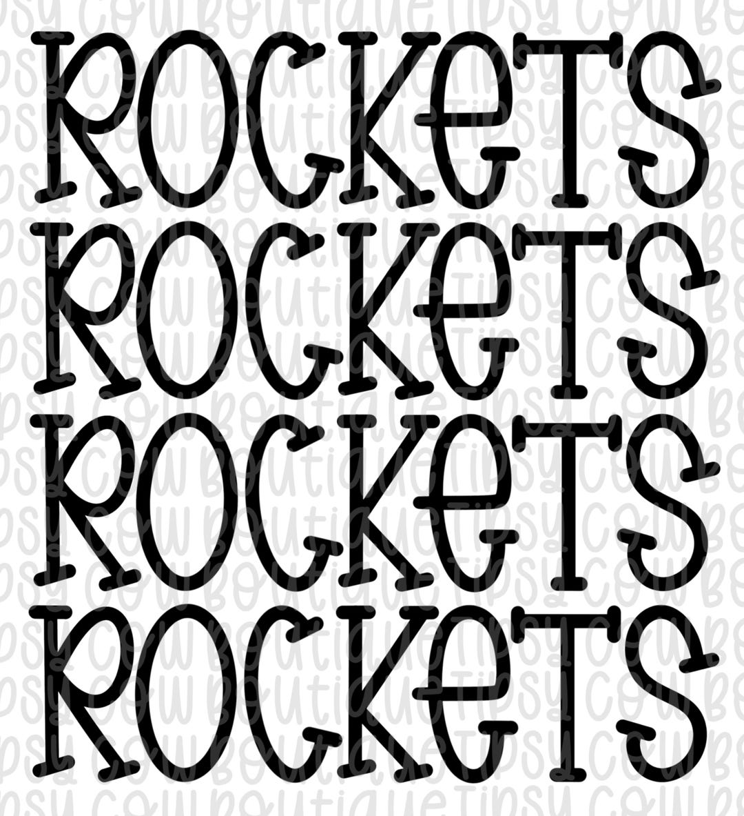 Rockets Word Art Png Coquette Bow Png Hand Drawn Team Name Digital ...