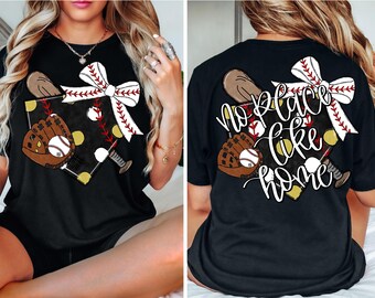 Nessun posto come casa Baseball Bow png Coquette bow png Baseball disegnato a mano png Download digitale Sublimazione Baseball nero e oro Png