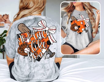 No Place Like Home Baseball Bow png Coquette bow png Hand drawn Baseball png Digital Download Sublimation Orange and Black Baseball Png
