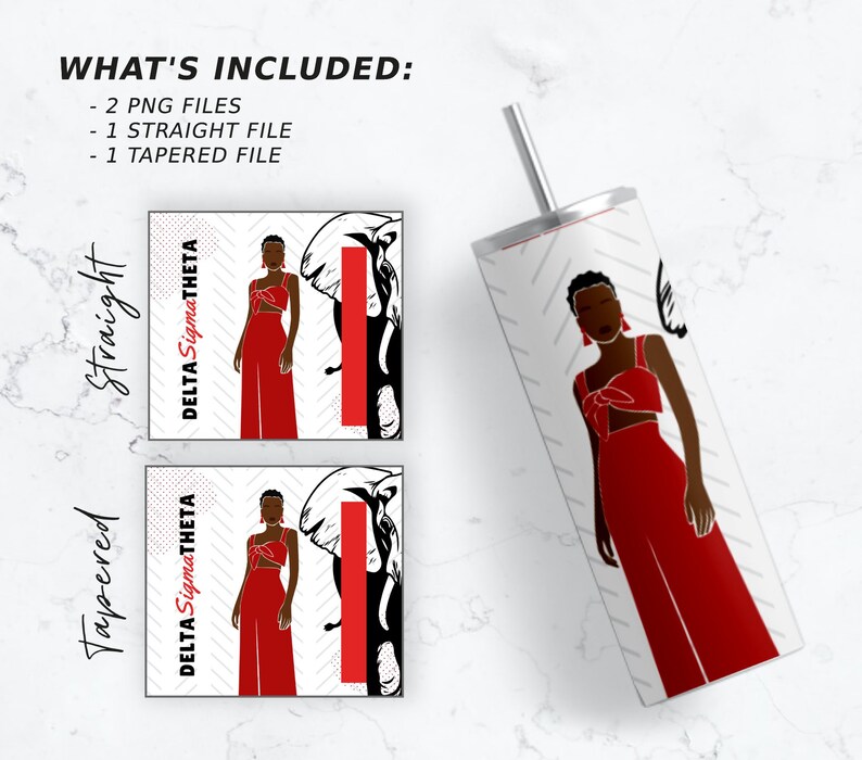 Delta Sigma Theta, Tumbler Wrap, Customizable, Tumbler Sublimation