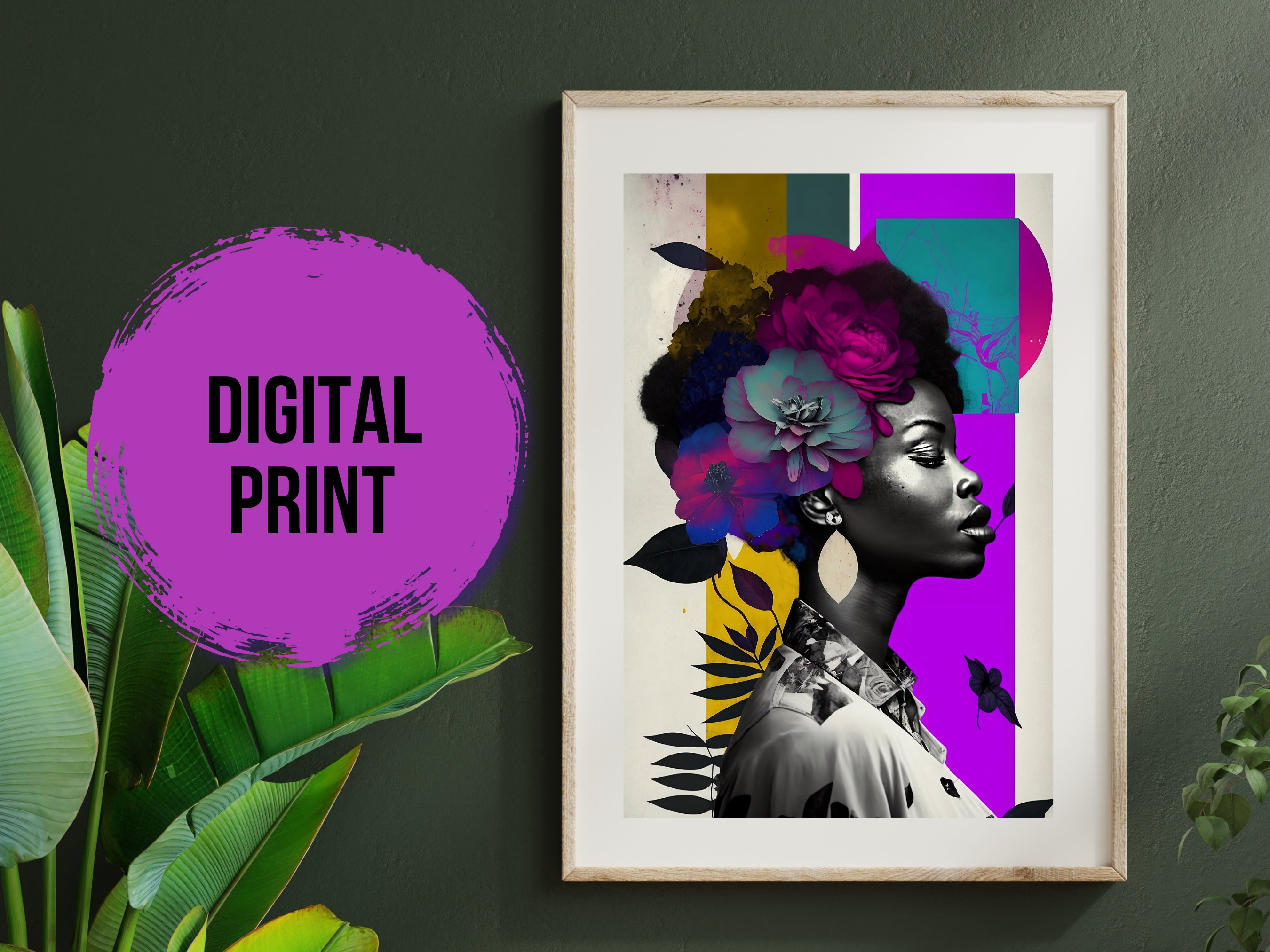 Afrofuturistic Wall Art, Printable Art, Instant Download, Vibrant