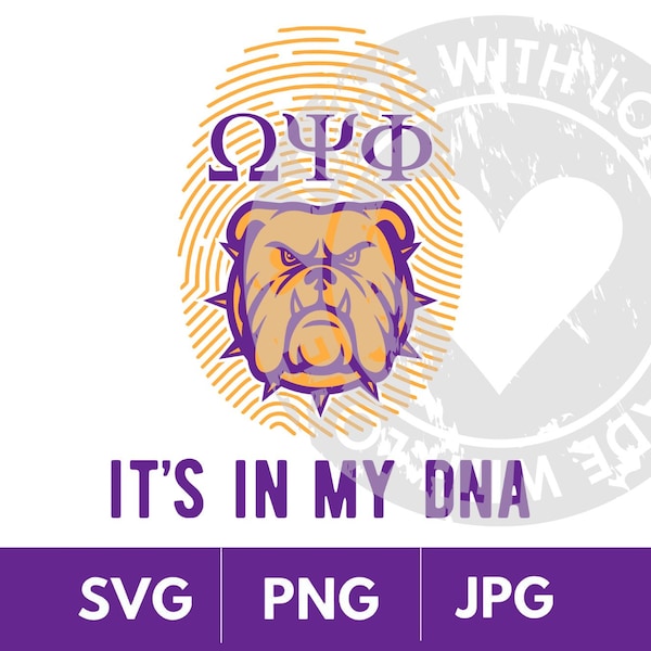 Omega Psi Phi, Que Dog, DNA, Clipart, SVG, Cut File, Fingerprint, Png, Purple Gold, Divine Nine, d9, Faternity, Greek, dawg, omega man