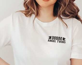 Mom Of Angel Twins Shirt, Twin Miscarriage Gift, Loss Of Twins, In Memory Of Twins, Symphaty Gift T-shirt, Rainbow Twins, Twin Pregnancy