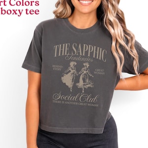 The Sapphic Tendencies Social Club Comfort Colors Shirt, Trendy Lesbian Pride Shirt, Funny Lesbian Tee, Gifts for Lesbian, LGBTQ Rainbow