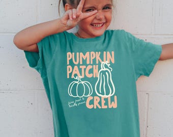Pumpkin Patch Crew Shirt, Pumpkin Season Tees, Kids Toddler Youth Adults Fall Pumpkin Picking Outfit