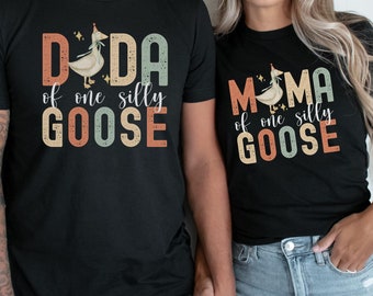 Custom Family Matching Silly Goose Birthday Shirts Goose Theme 1st Birthday Outfit Funny Goose T-shirts First Birthday Mama Goose Dada Goose