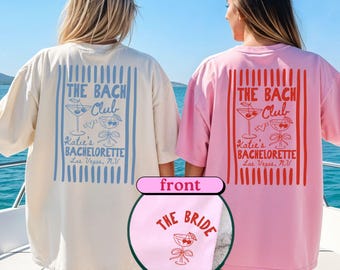 Personalized The Bach Club Bachelorette Comfort Colors Shirt, Bridal Party Gifts, Bridal Shower Favors,Bridesmaid Gift,Cocktail Bachelorette
