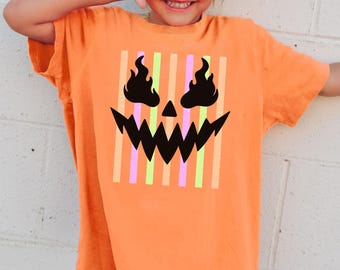 Comfort Colors Pumpkin Face Shirt, Group Halloween Shirt, Retro Jack O Lantern Tee, Spooky Season Shirt, Family Halloween Party Shirts