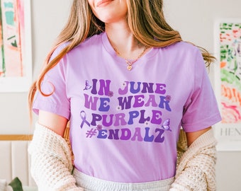 In June We Wear Purple Shirt, Purple Ribbon Tee, Fight Alzheimer's Dementia T-Shirt, Memories Matter Shirt, Alzheimer's Awareness Month Gift