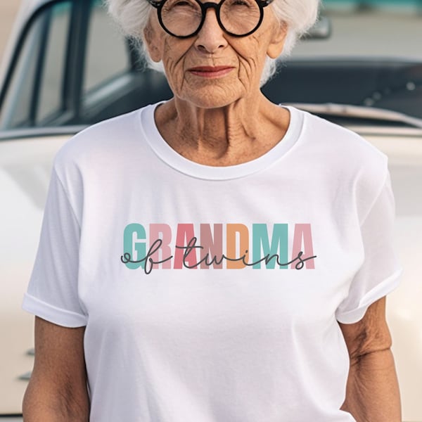 Grandma Of Twins Shirt, Twin Announcement To Grandma, Twin Grandma Tshirt, Twin Grandma To Be Gifts, Mother's Day T-shirt To Twin Grandma