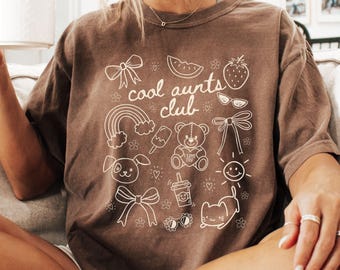 Cool Aunts Club Shirt, Comfort Colors Aunt Shirt, New Aunt Gift, Pregnancy Announcement For Aunt, Baby Reveal Sister Tee, Trendy Aunt Shirt