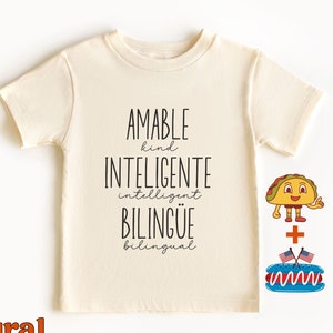 Bilingual Kids Shirt, English-Spanish Family, Kind Intelligent T-shirt, Bilingue, Multicultural, Bicultural Tee, Matching Siblings Tshirts