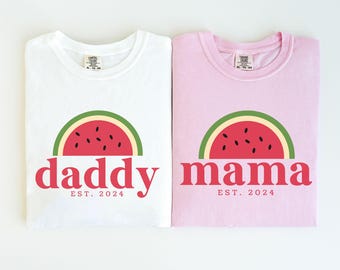 One In A Melon Matching Family Birthday Shirts, Watermelon 1st Birthday Outfit, Watermelon Mom Dad, One In A Melon Birthday Outfit
