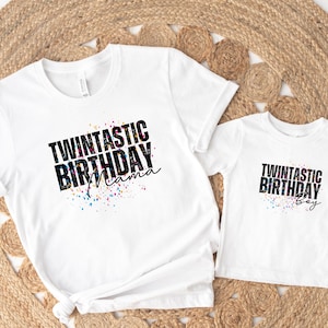 Custom Twin Birthday Shirts, Birthday Twin Outfit, Twin Sister And Brother, Twin Mom Shirt Custom Birthday Shirts Matching Birthday T-shirts
